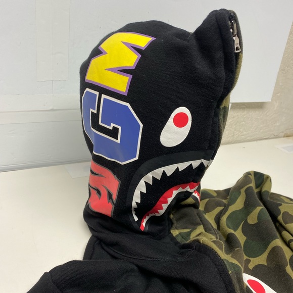 Bape 1/2 Camo shark full zip hoodie jacket - Picture 16 of 16